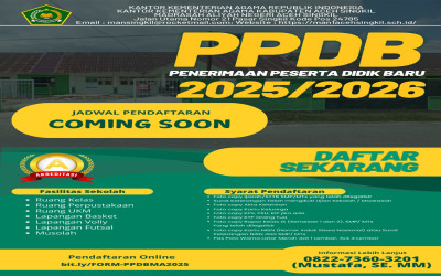 MAN Aceh Singkil Kembali Buka Pendaftaran PPDB Tahun Ajaran 2025-2026, Berikut Link Pendaftarannya.